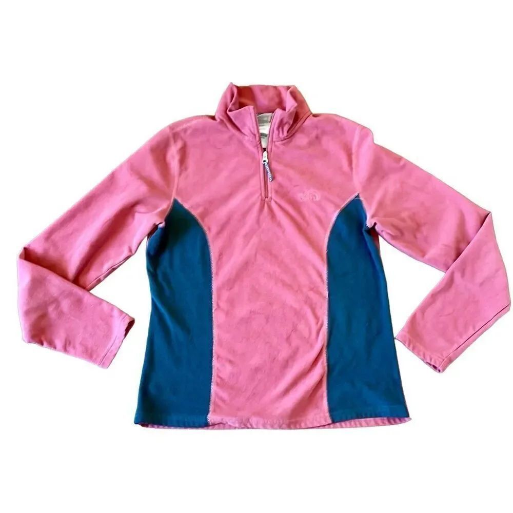 The North Face red quarter zip fleece pullover M
